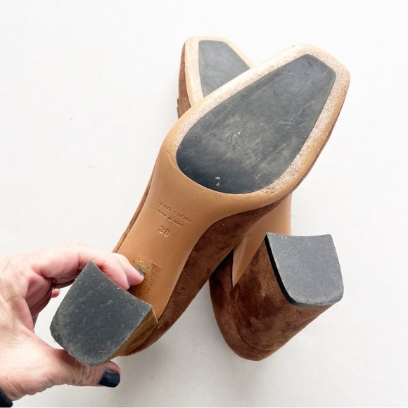 Luca Grossi Diana Heels Closed Toe Shoes Neutral Camel Brown Color Chain 38 - Picture 7 of 11